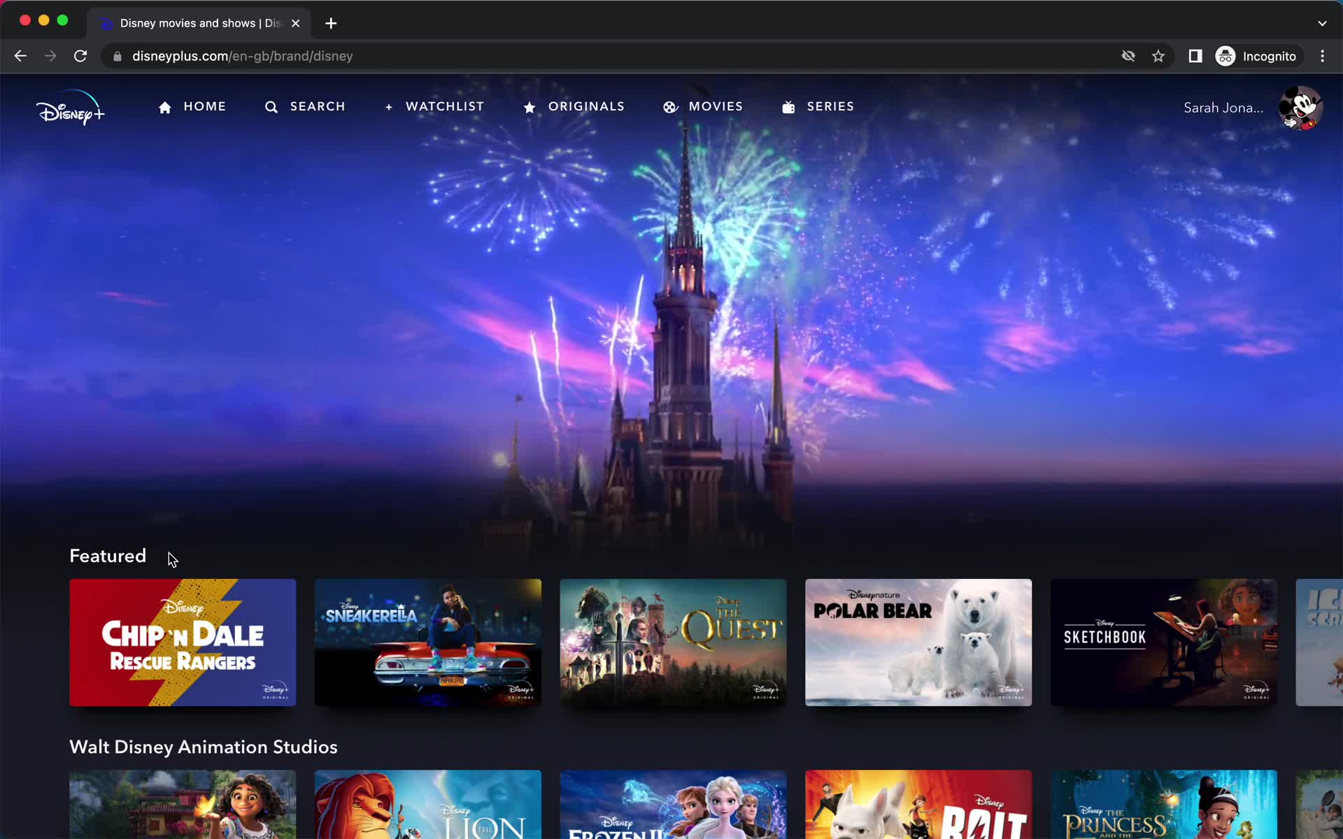 General browsing on Disney+ video thumbnail