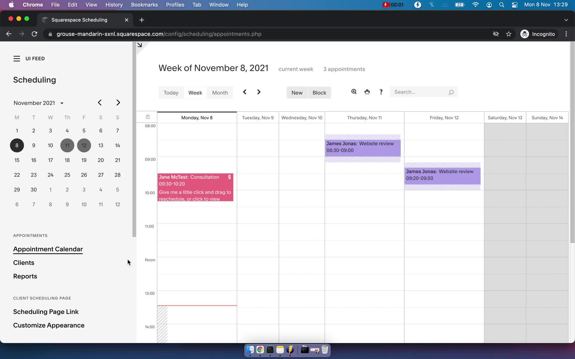 General browsing on Squarespace Scheduling video thumbnail