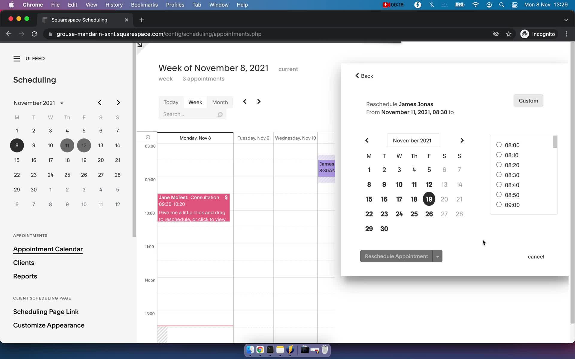 General browsing on Squarespace Scheduling video thumbnail