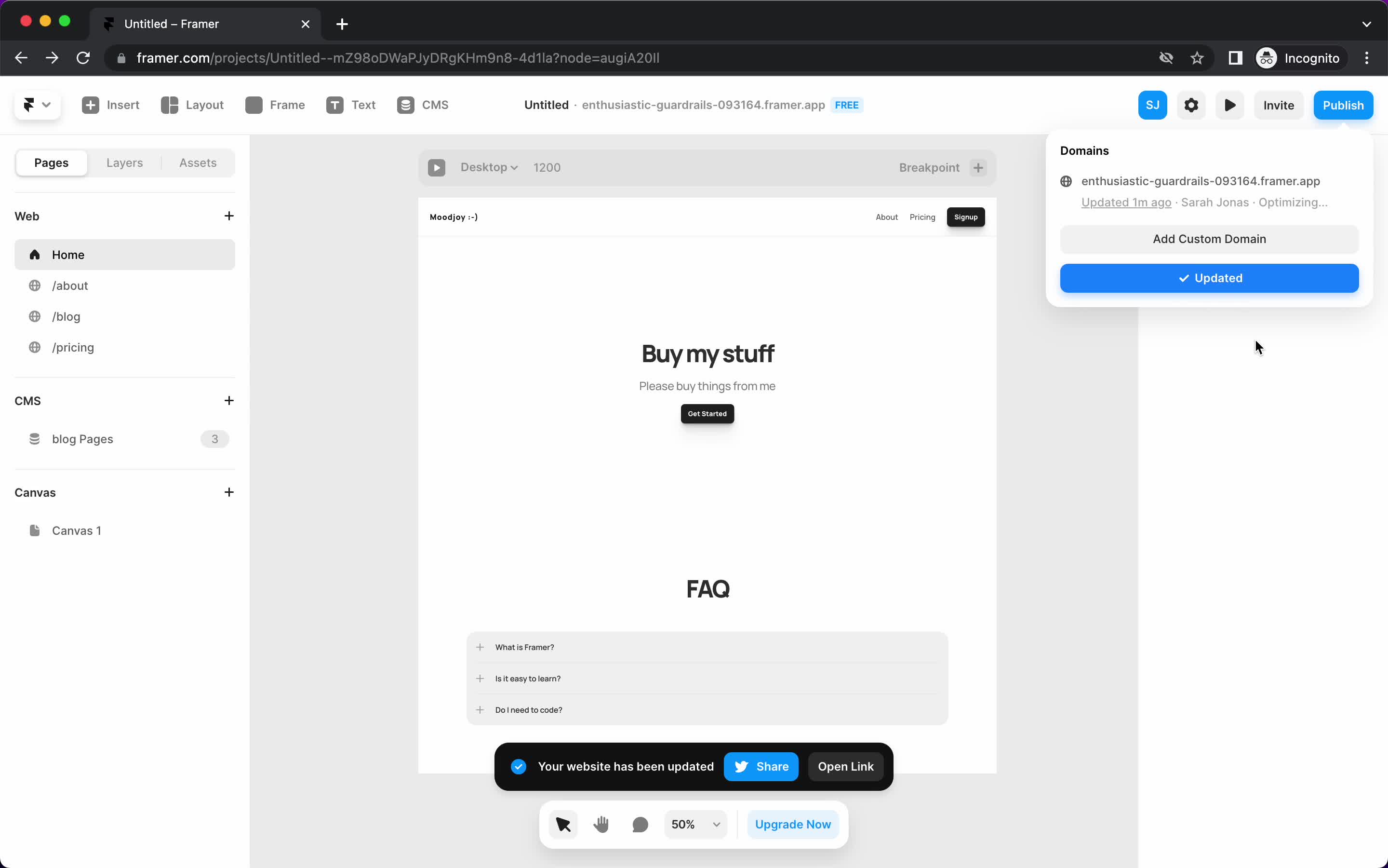 General browsing on Framer video thumbnail