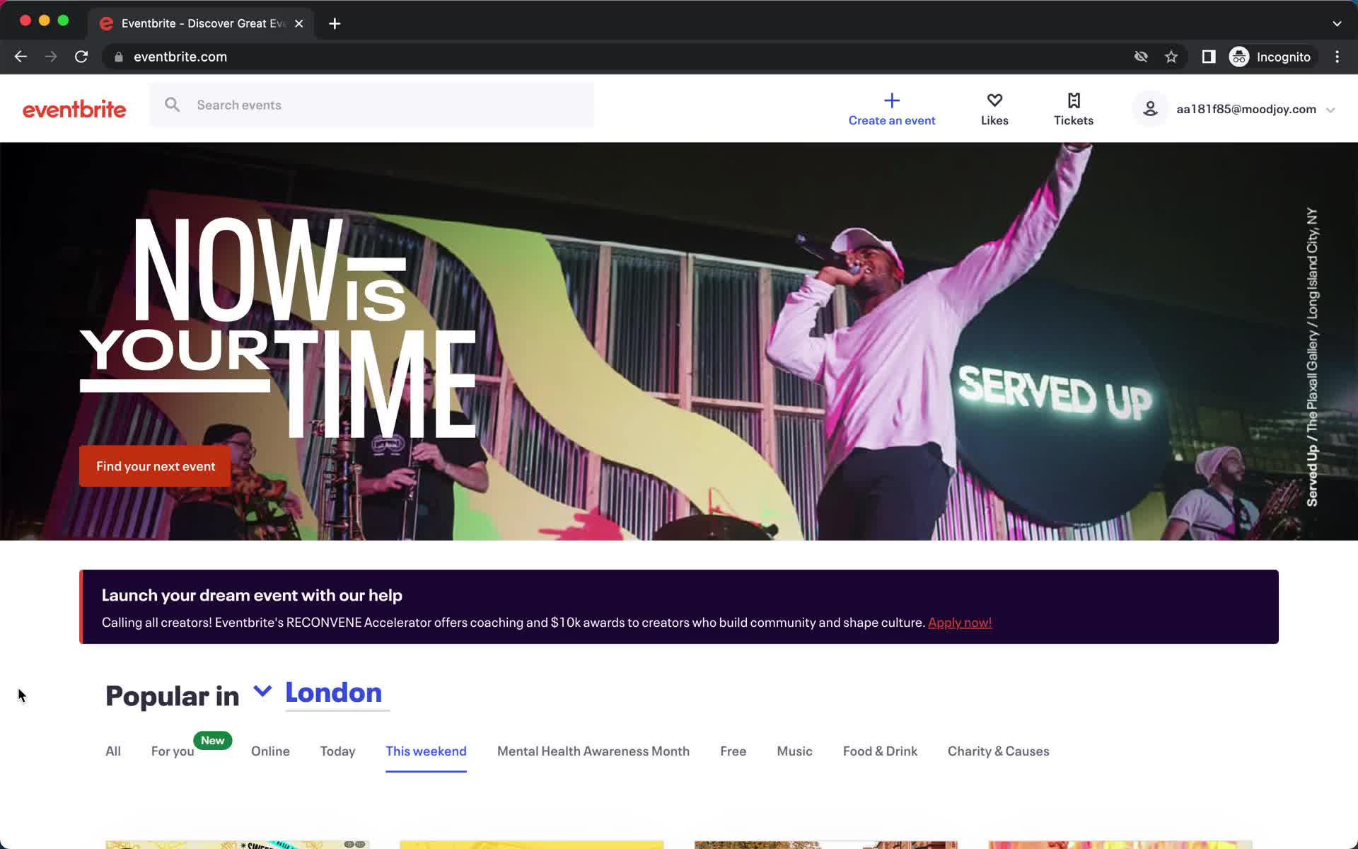 General browsing on Eventbrite video thumbnail