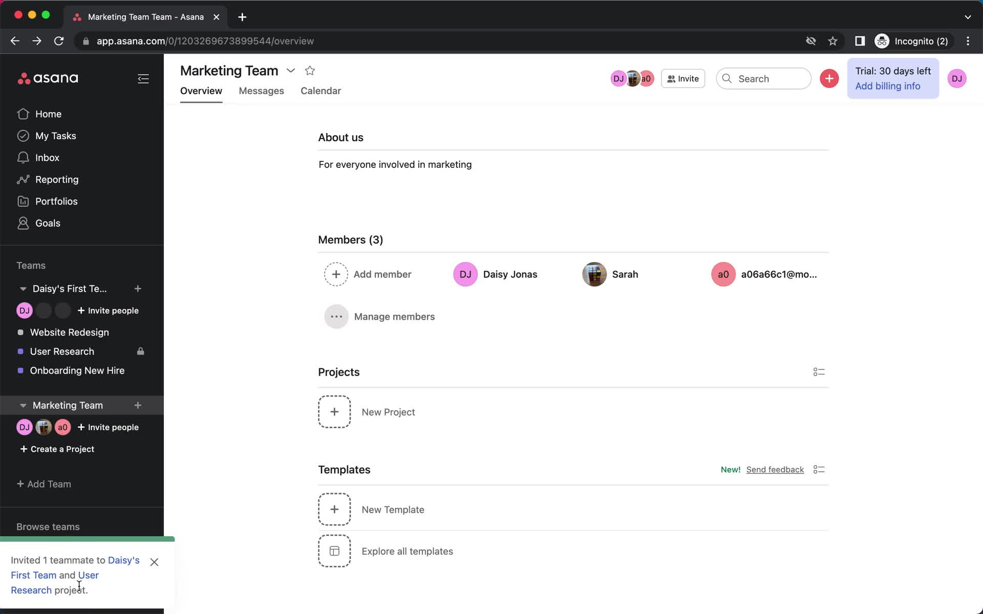 Inviting people on Asana video thumbnail
