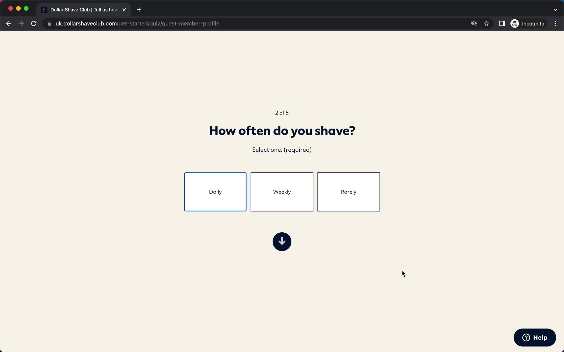 Onboarding screenshot