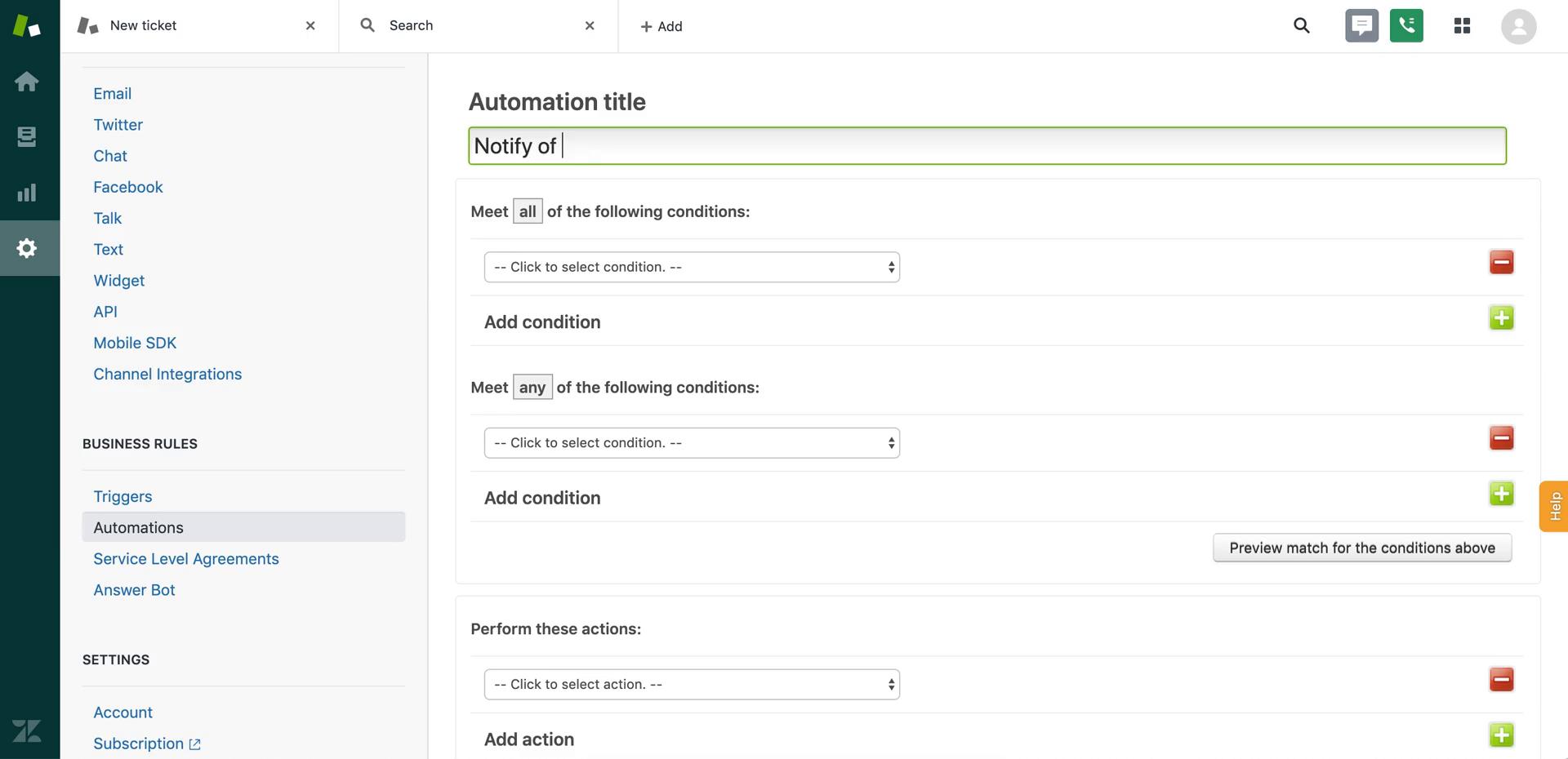 Creating an automation workflow on Zendesk video thumbnail