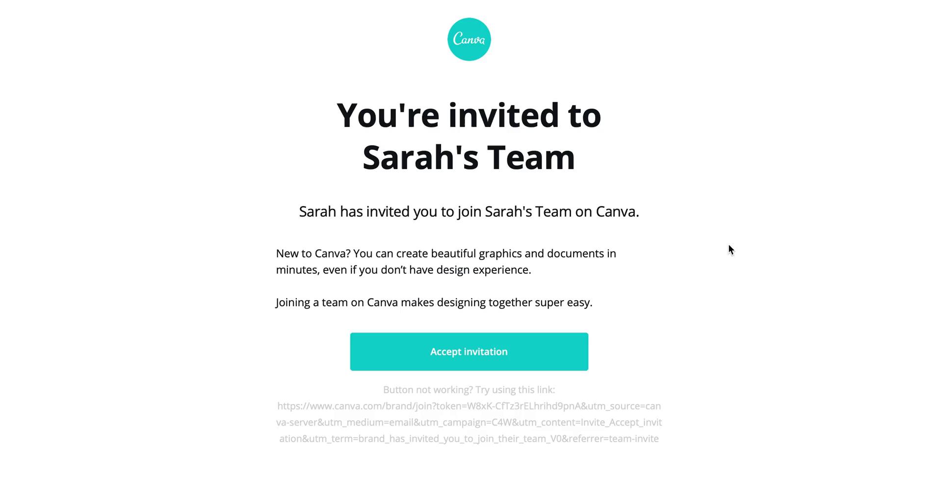 Accepting an invite screenshot