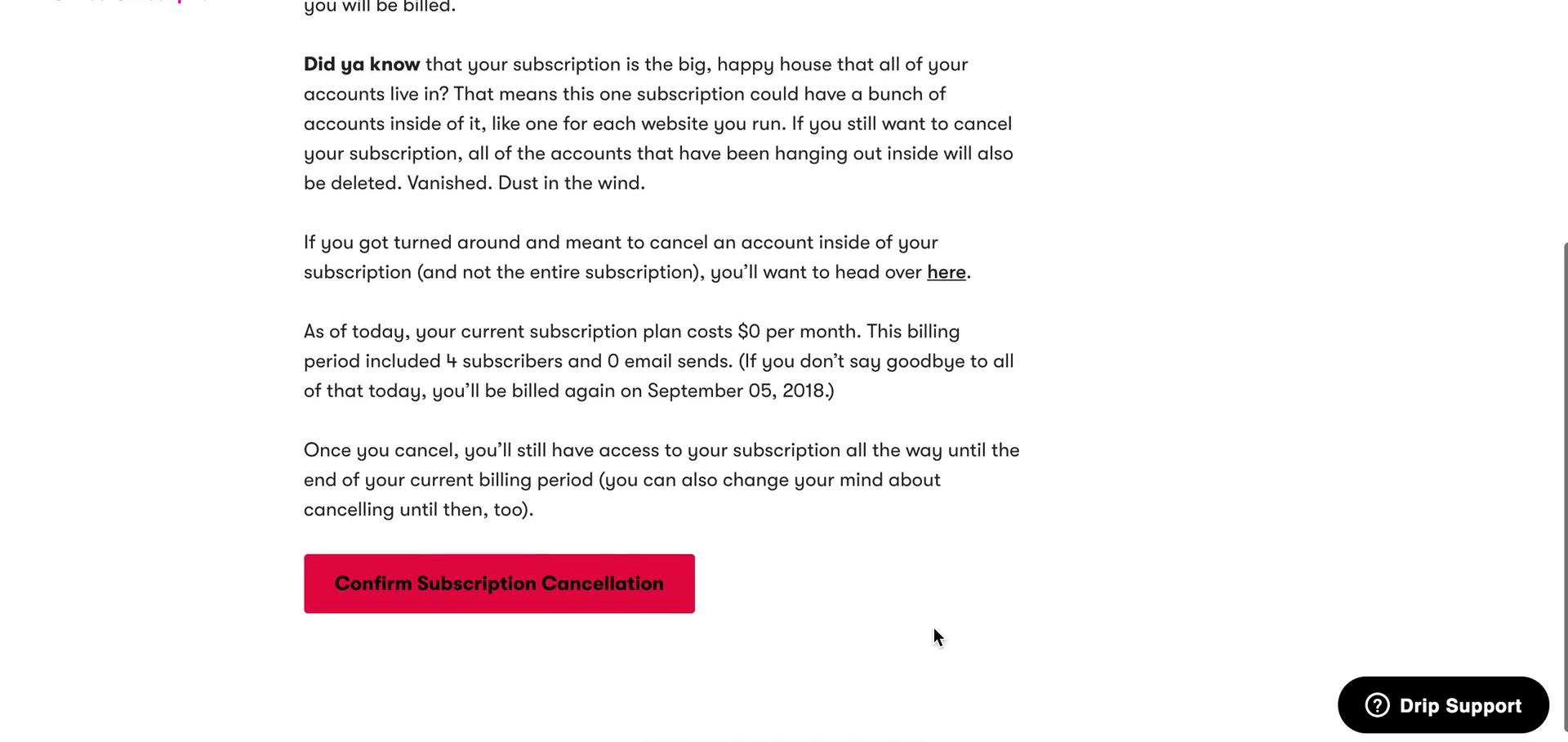 Cancelling your subscription on Drip video thumbnail