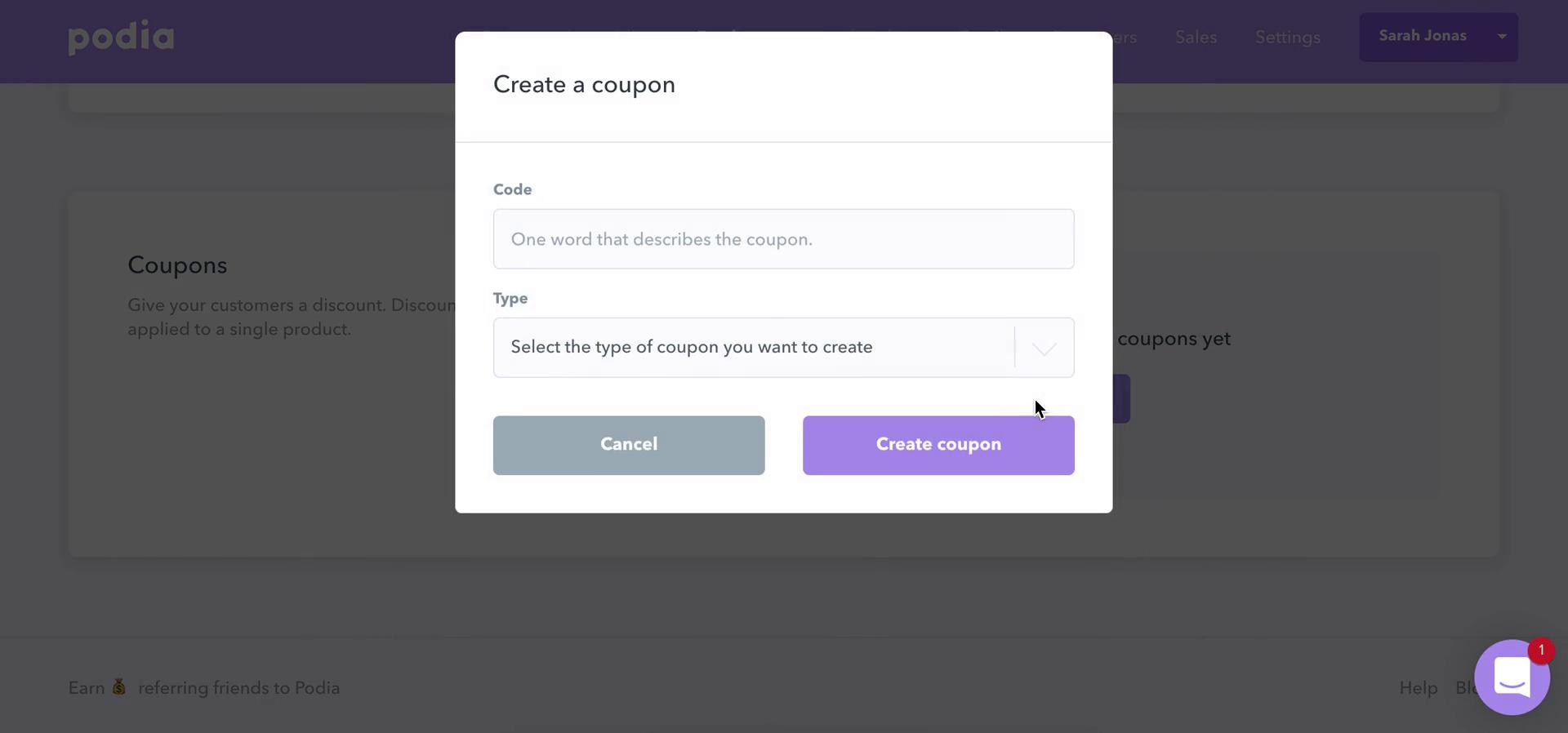 Creating promo codes on Podia video thumbnail