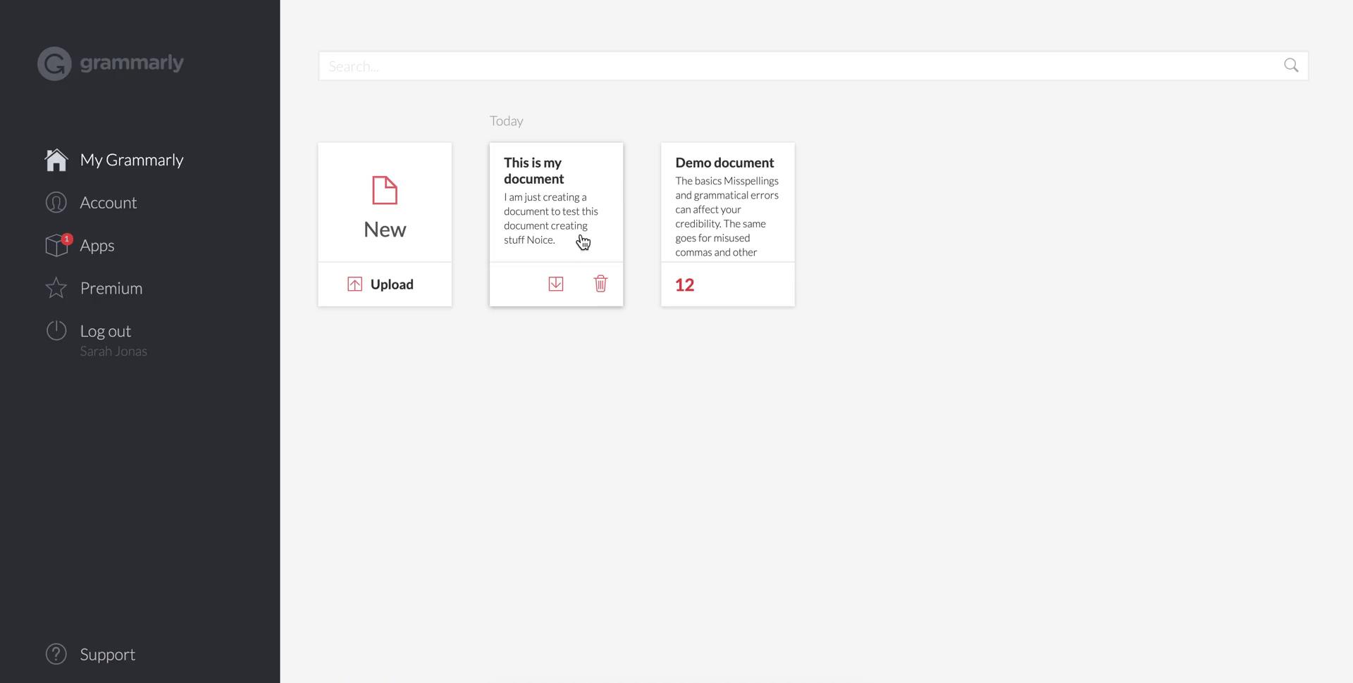Setting goals screenshot