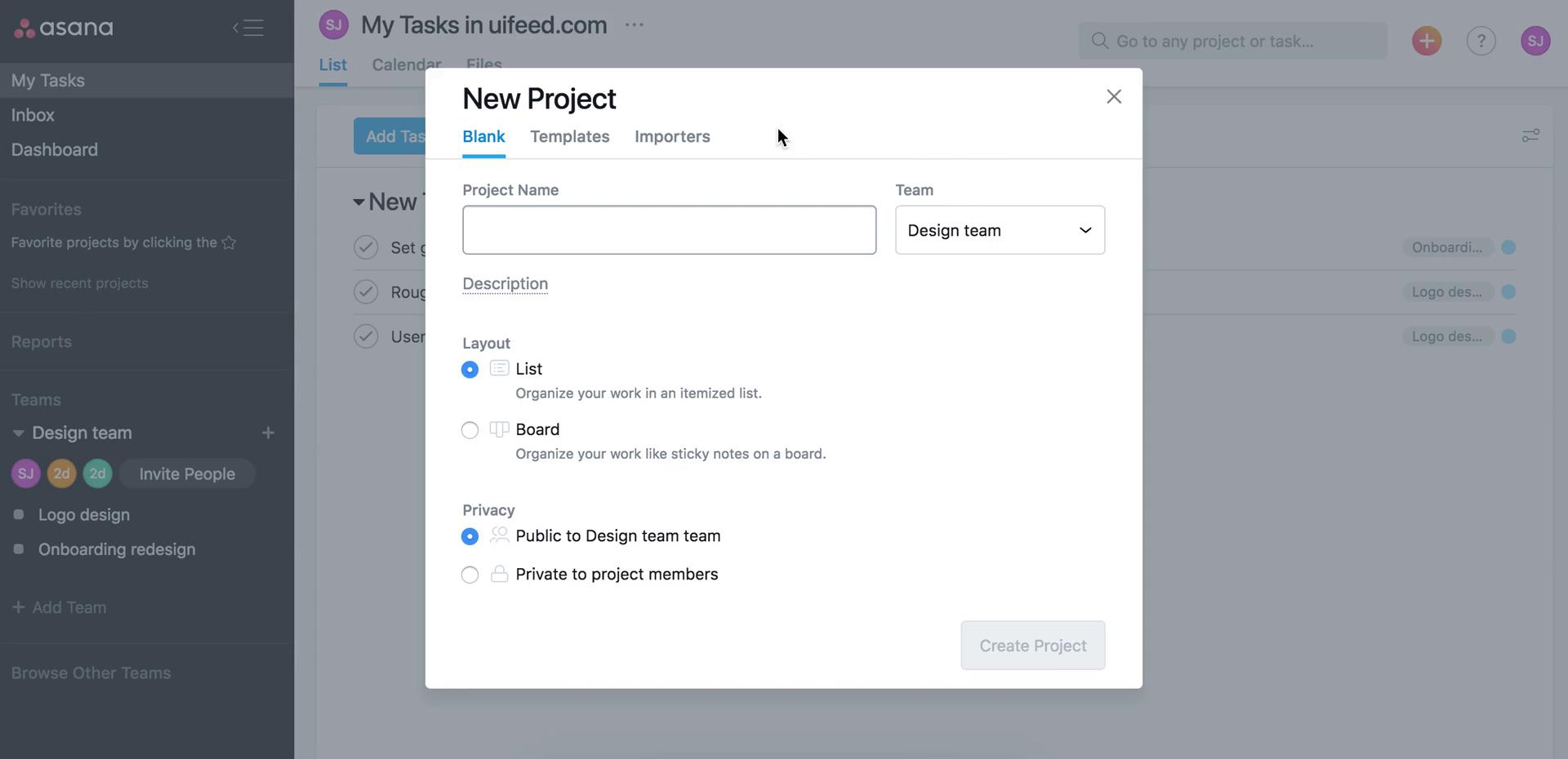 Creating a project on Asana video thumbnail
