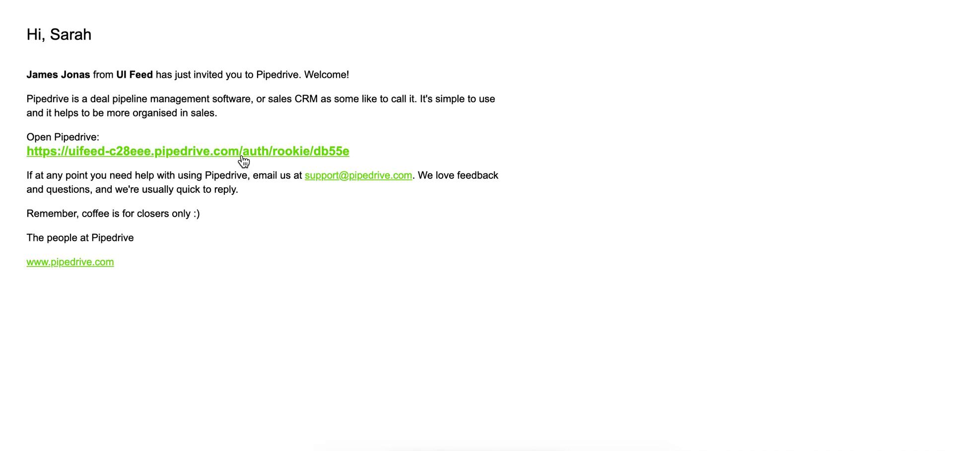 Accepting an invite on Pipedrive video thumbnail