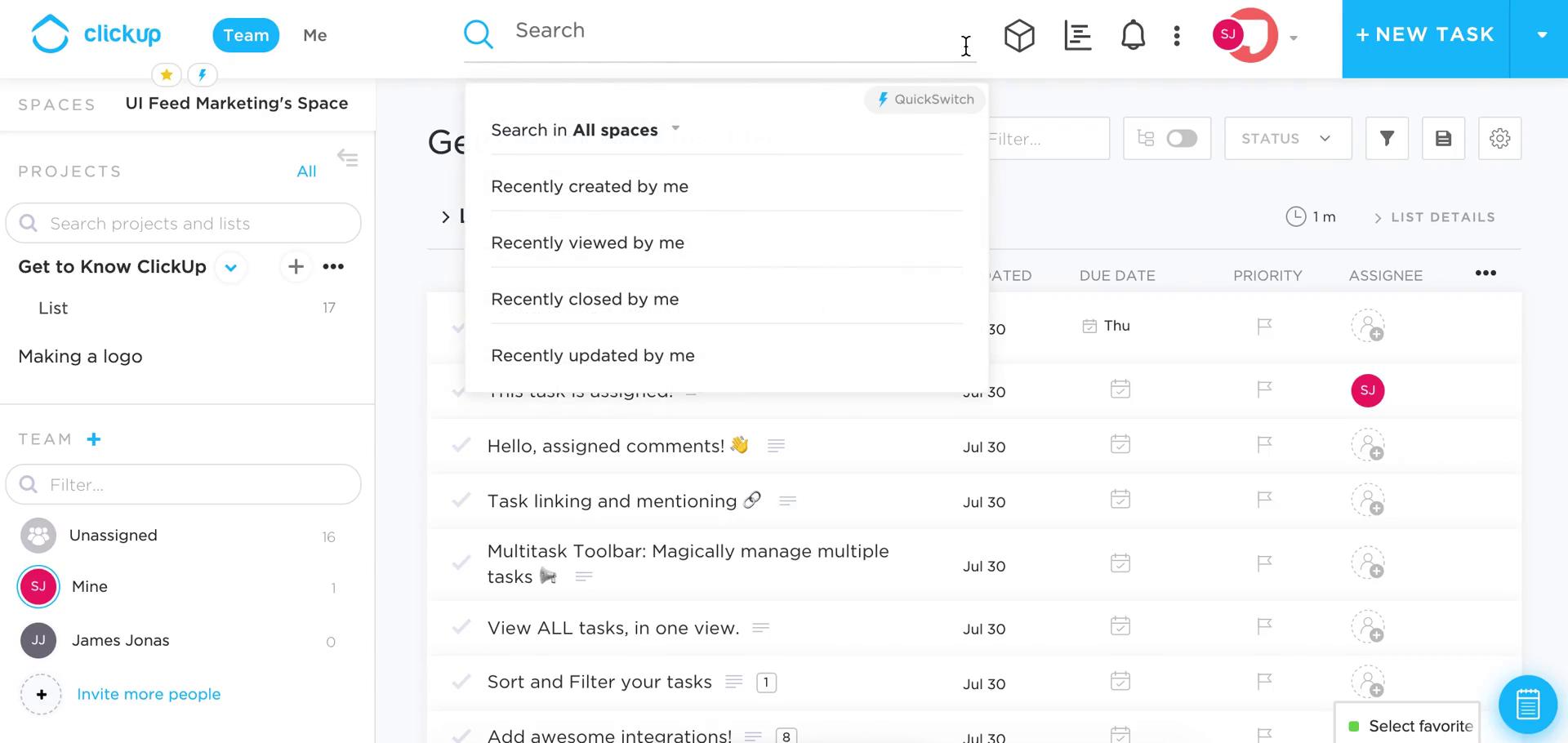Searching on ClickUp video thumbnail