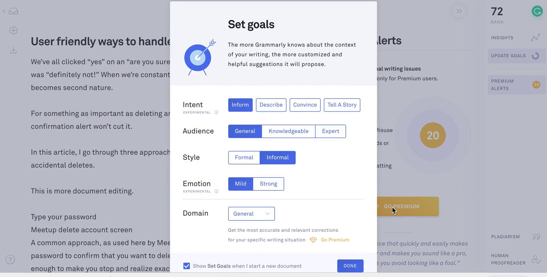 Creating a document screenshot