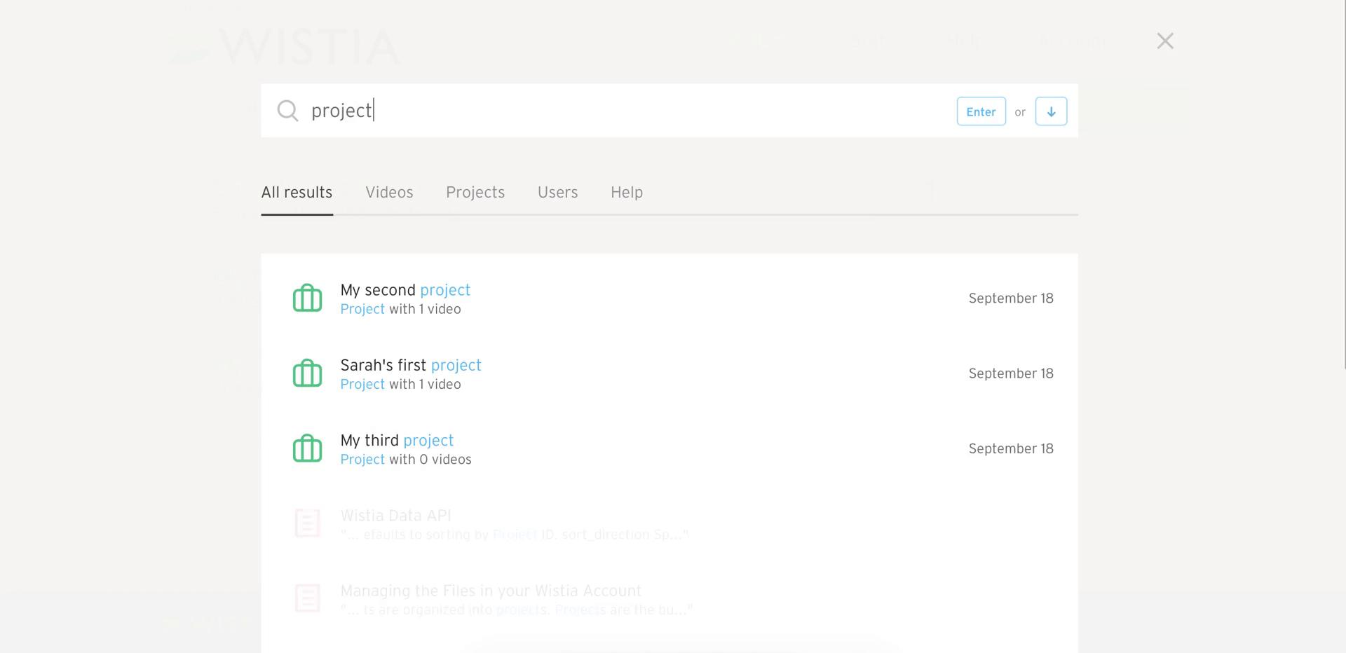 Searching on Wistia video thumbnail