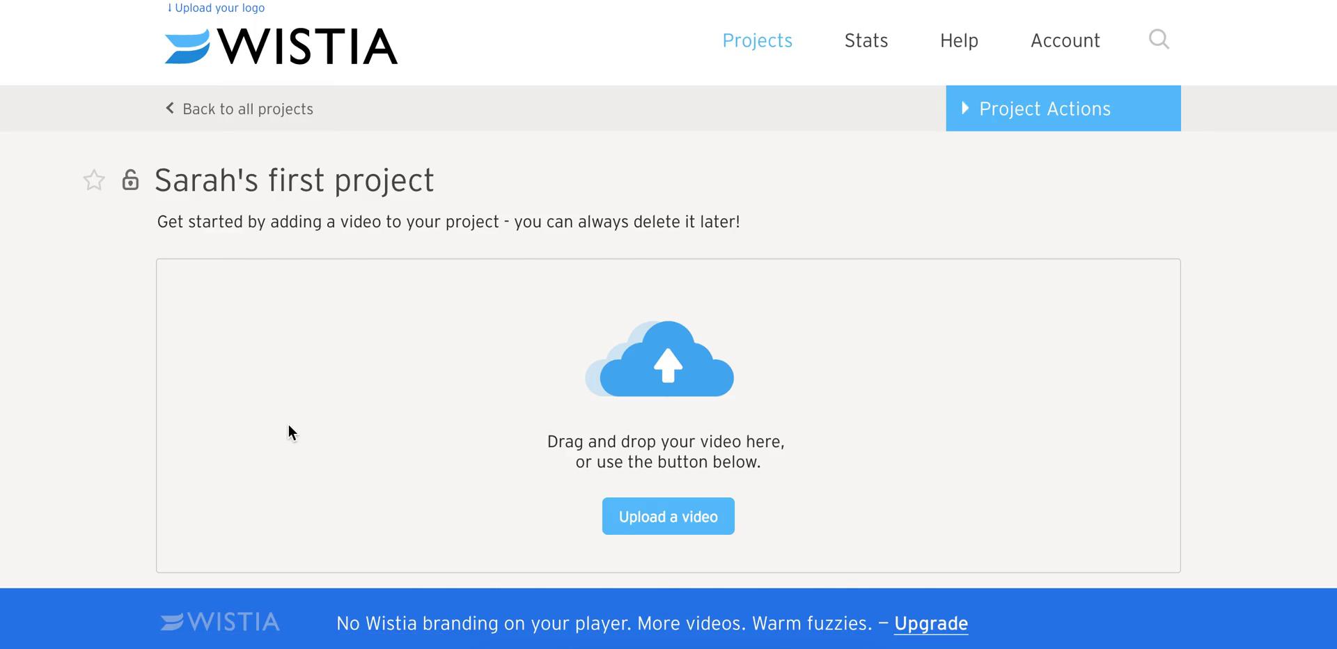Uploading media on Wistia video thumbnail