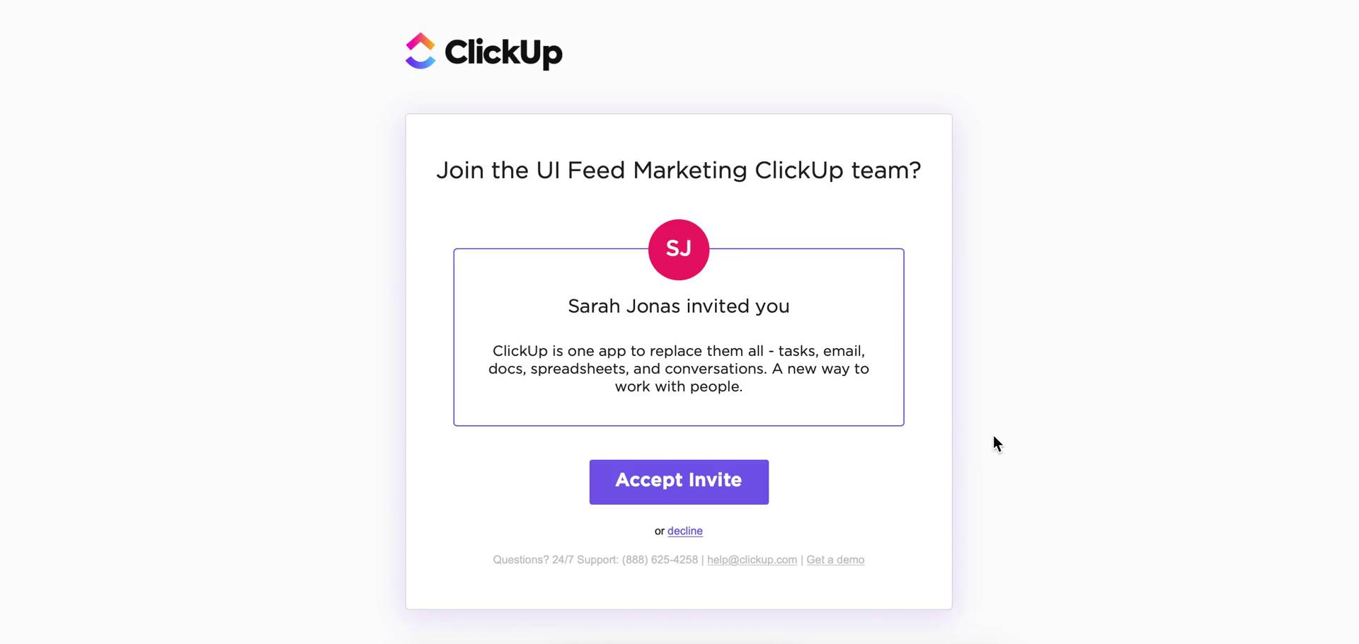 Accepting an invite on ClickUp video thumbnail