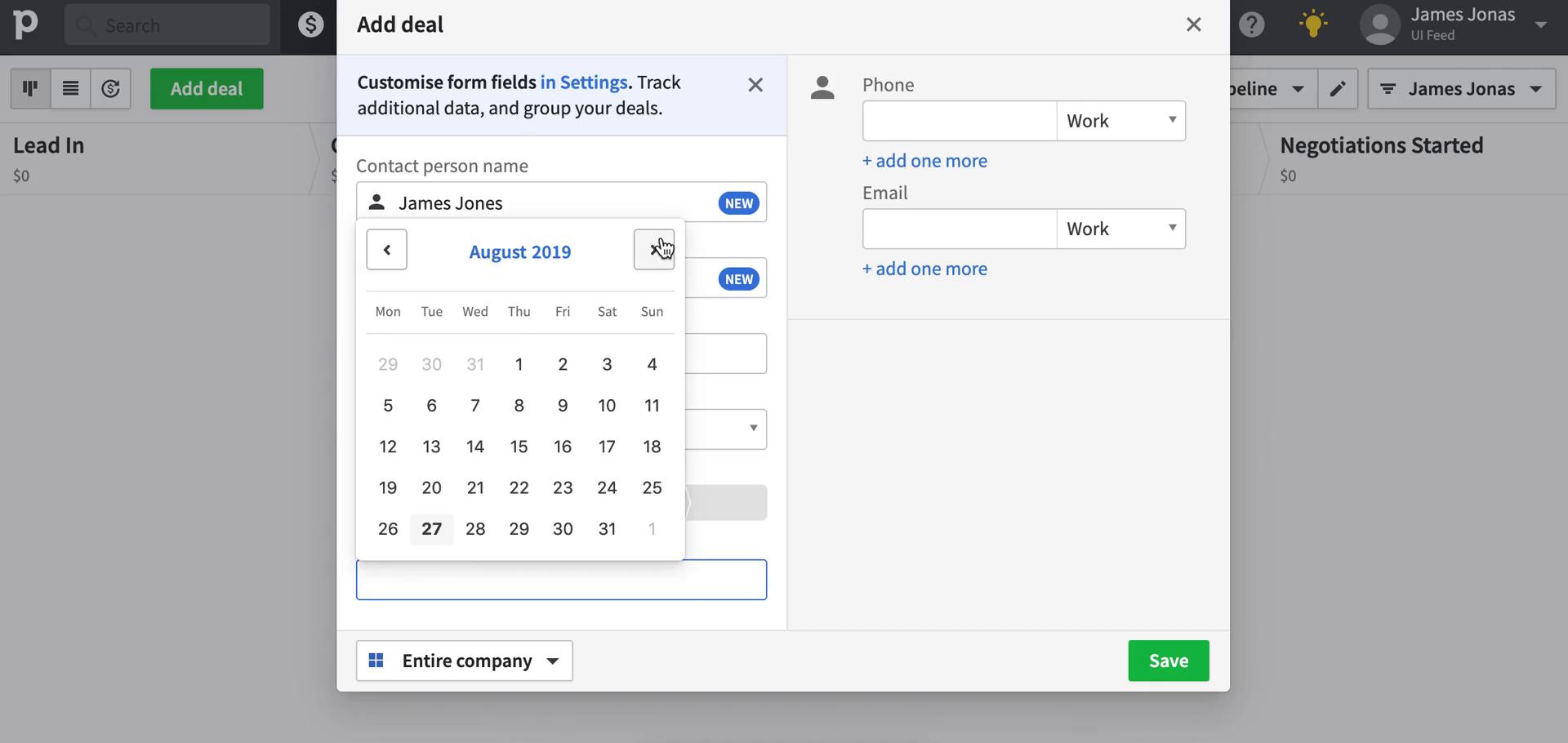 Adding a deal on Pipedrive video thumbnail