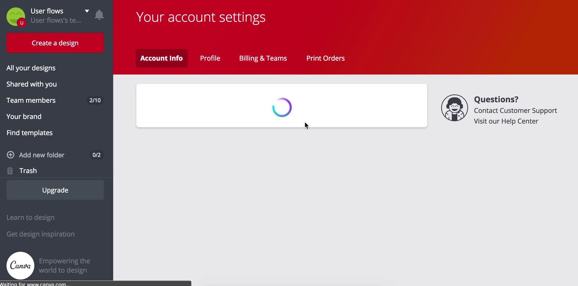 Deactivating your account screenshot