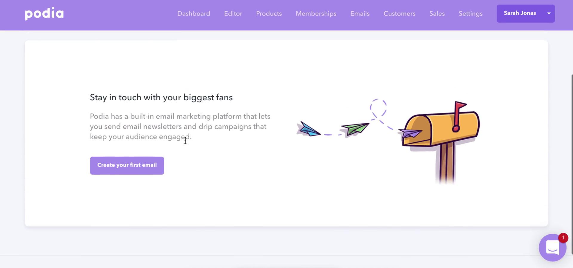 Creating an email campaign on Podia video thumbnail