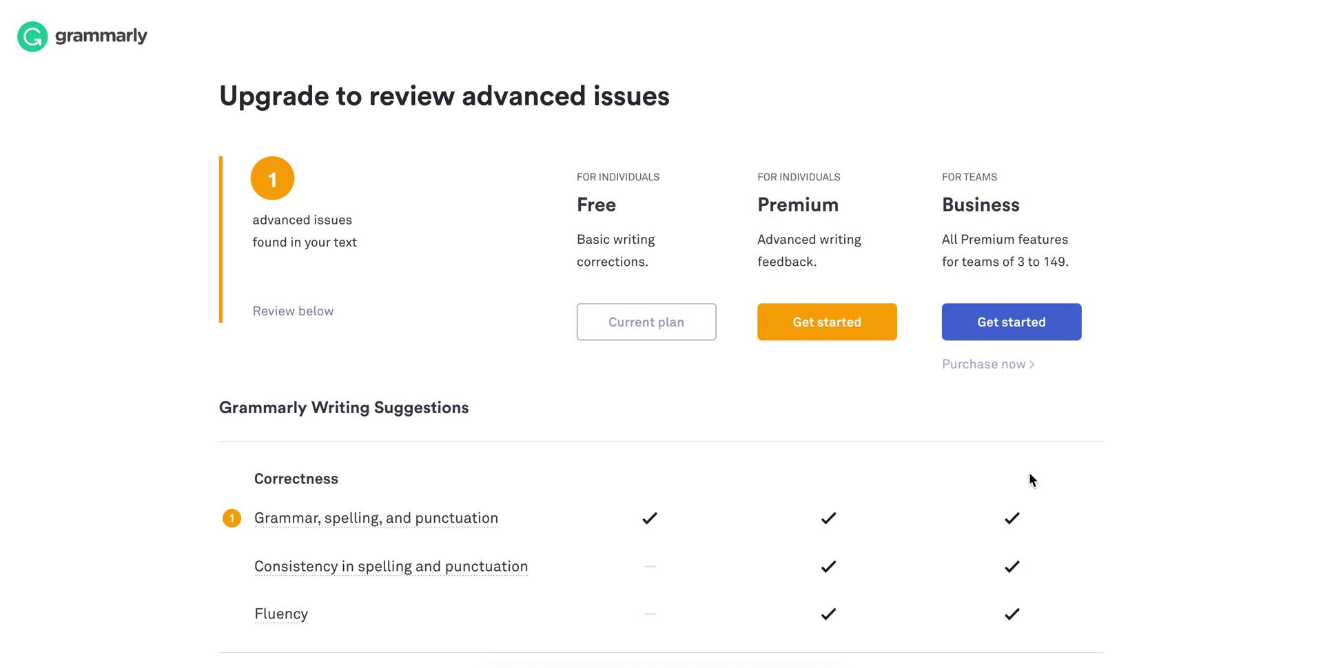 Upgrading your account screenshot