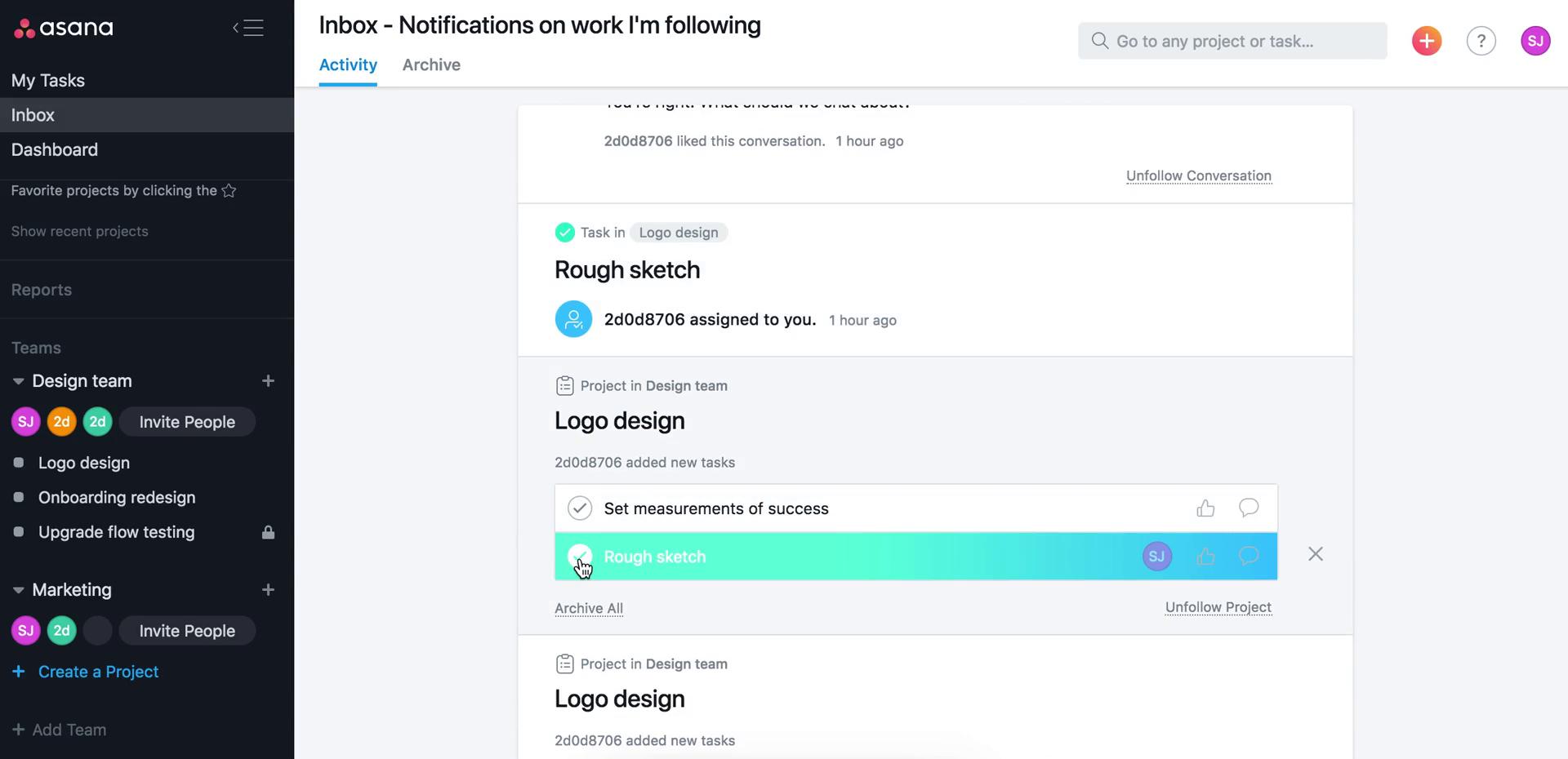 Activity feed on Asana video thumbnail