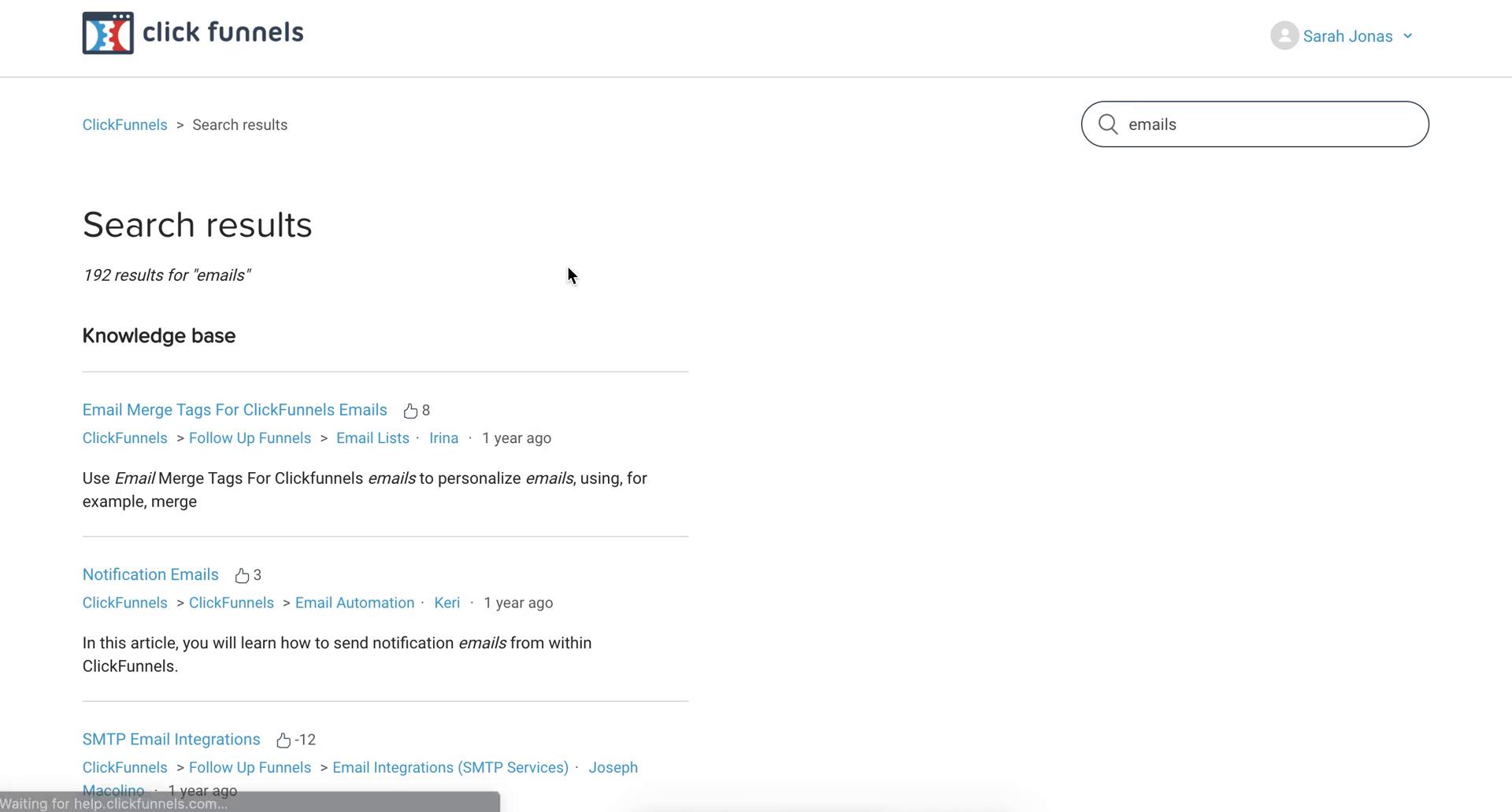 Support screenshot