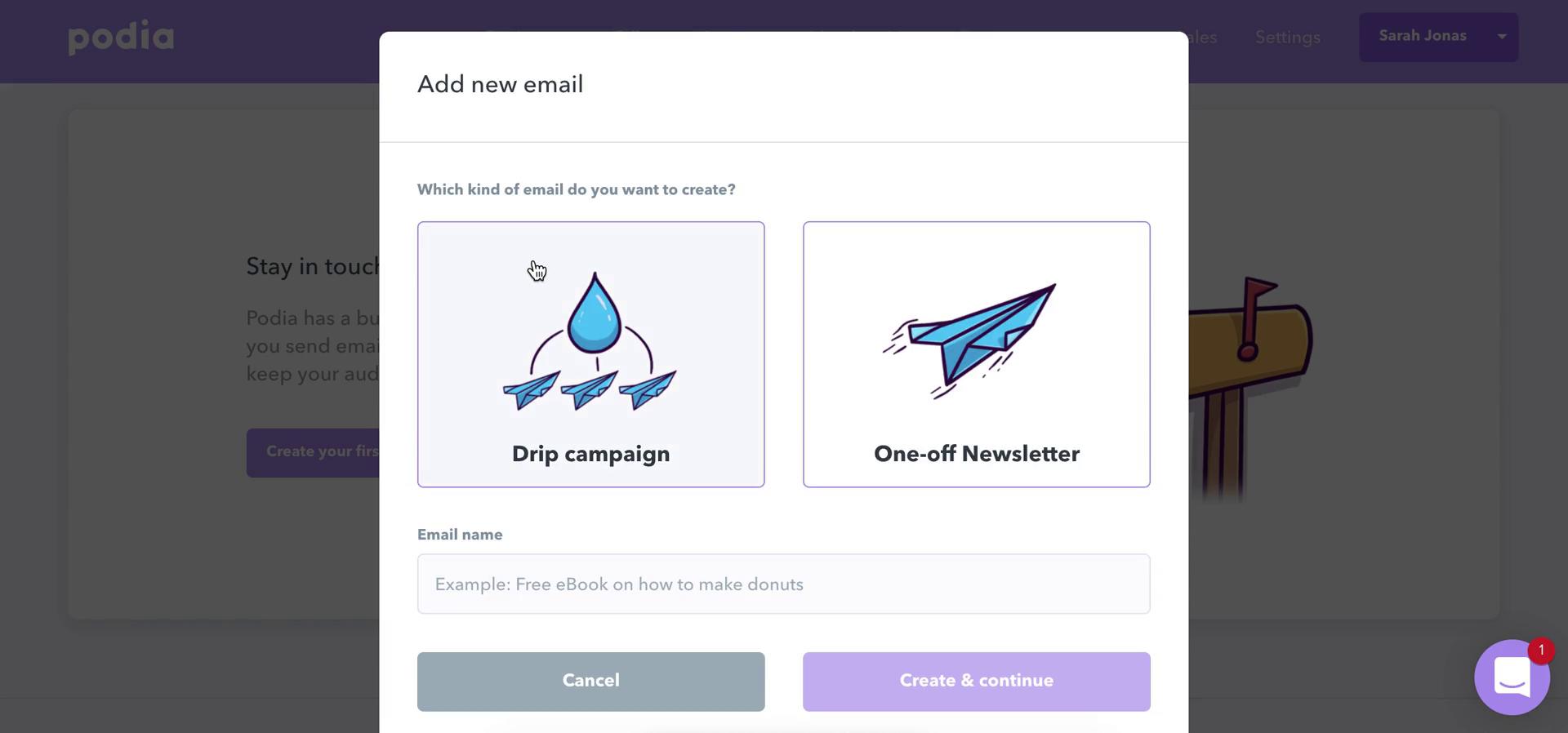 Creating an email campaign on Podia video thumbnail