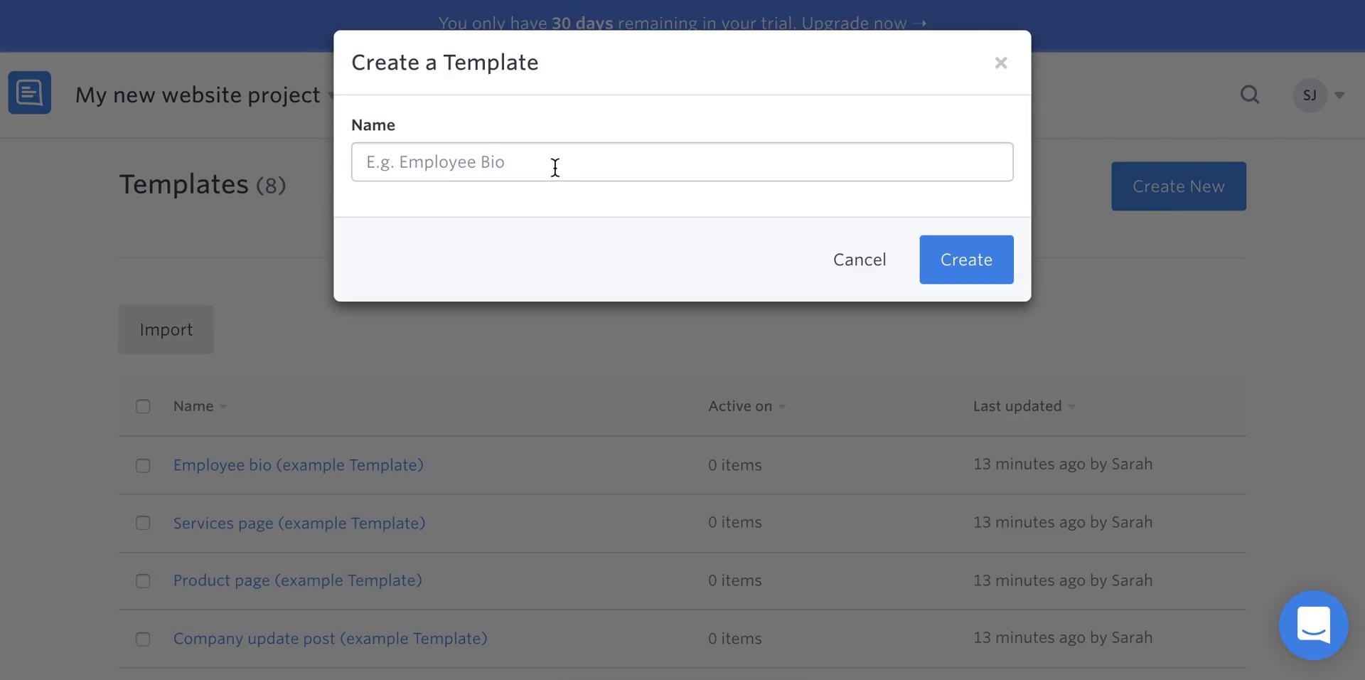 Creating a template on GatherContent video thumbnail