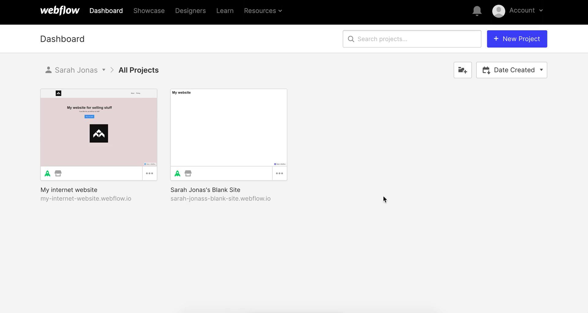 Deleting a project on Webflow video thumbnail
