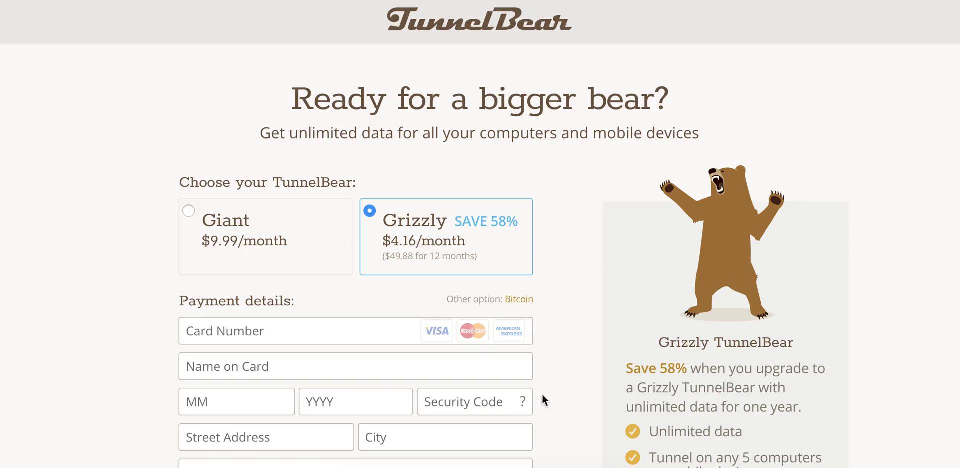 Upgrading your account on TunnelBear video thumbnail