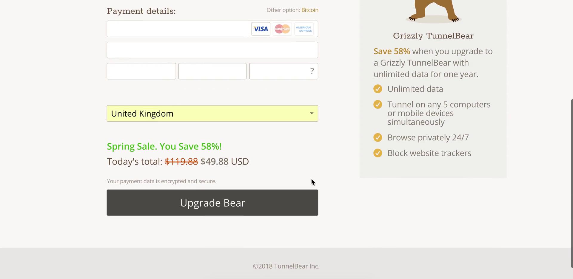 Upgrading your account on TunnelBear video thumbnail