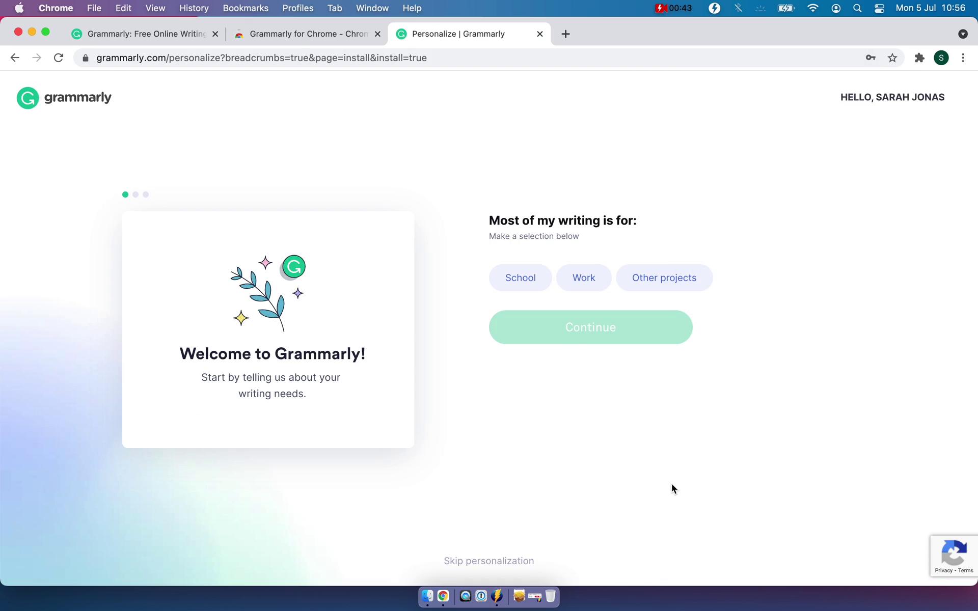 Onboarding screenshot