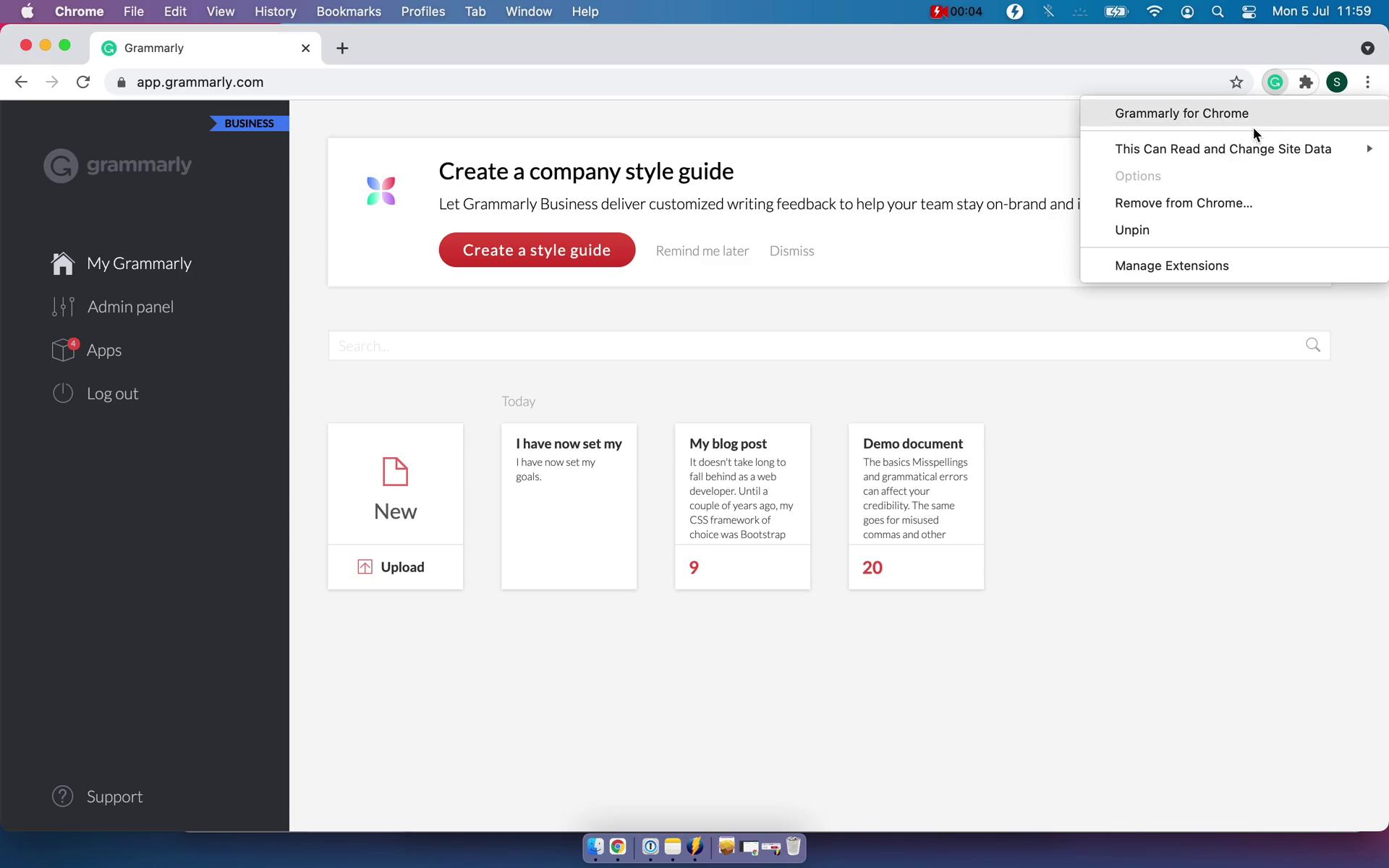 Uninstalling plugin screenshot