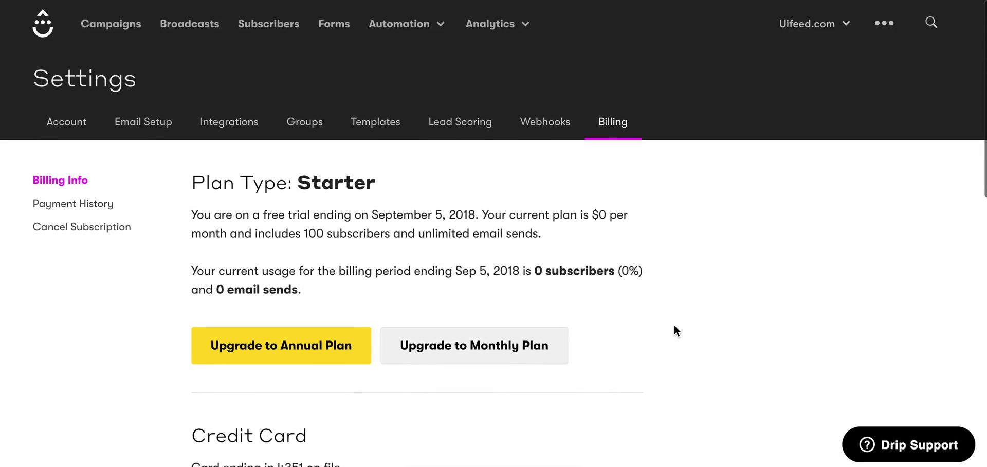 Cancelling your subscription on Drip video thumbnail