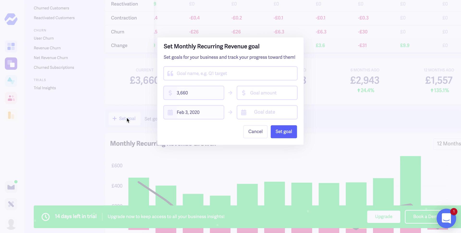 Setting goals on Baremetrics video thumbnail