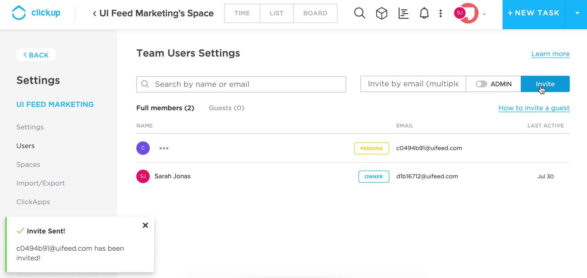 Inviting people on ClickUp video thumbnail