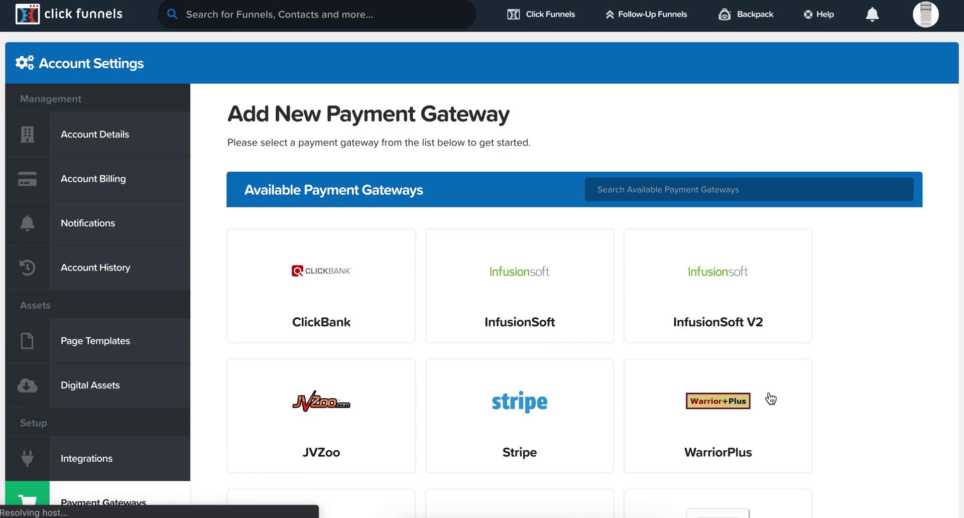 Connecting payment provider on ClickFunnels video thumbnail
