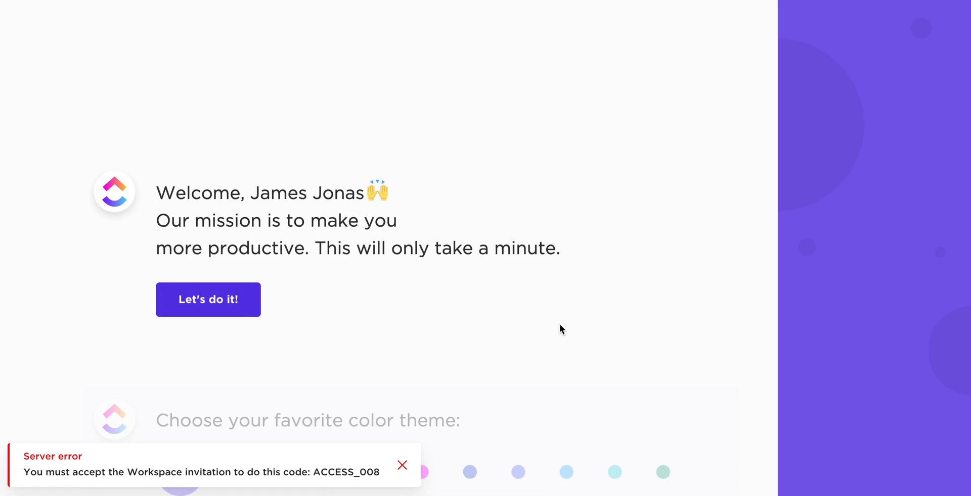 Accepting an invite on ClickUp video thumbnail