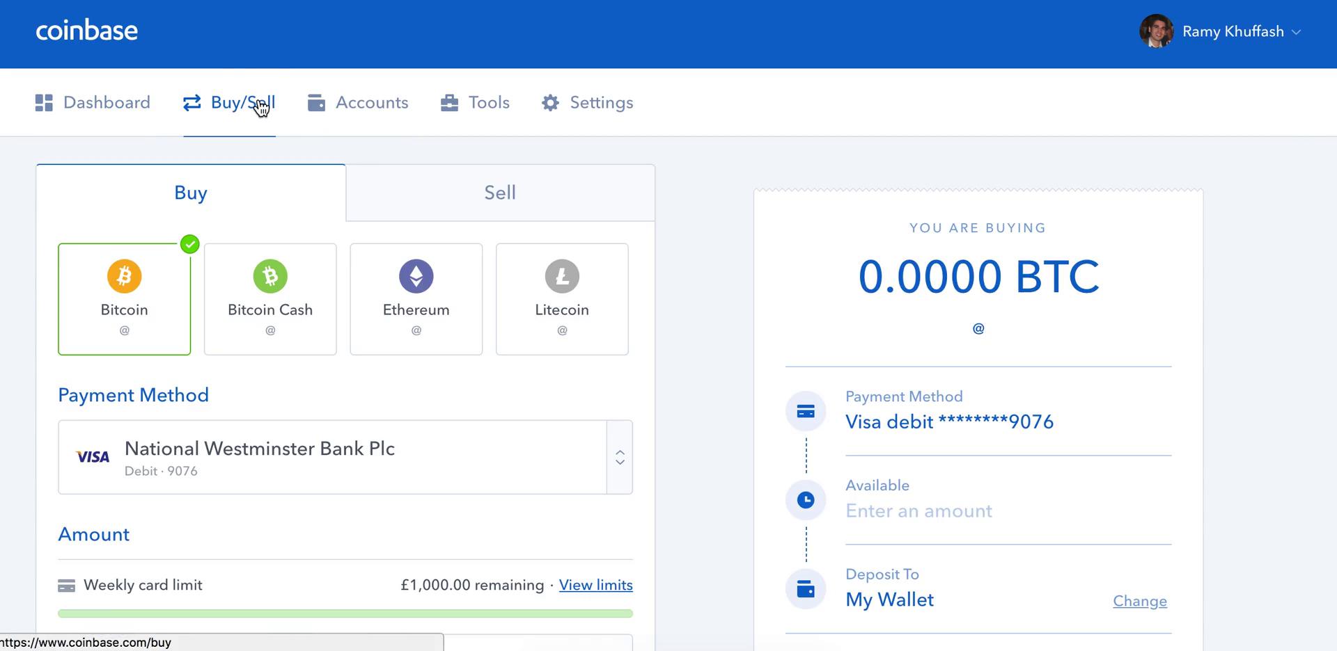 Buying crypto currency on Coinbase video thumbnail