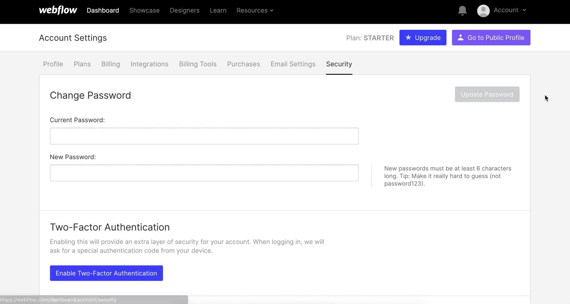 Deleting your account on Webflow video thumbnail
