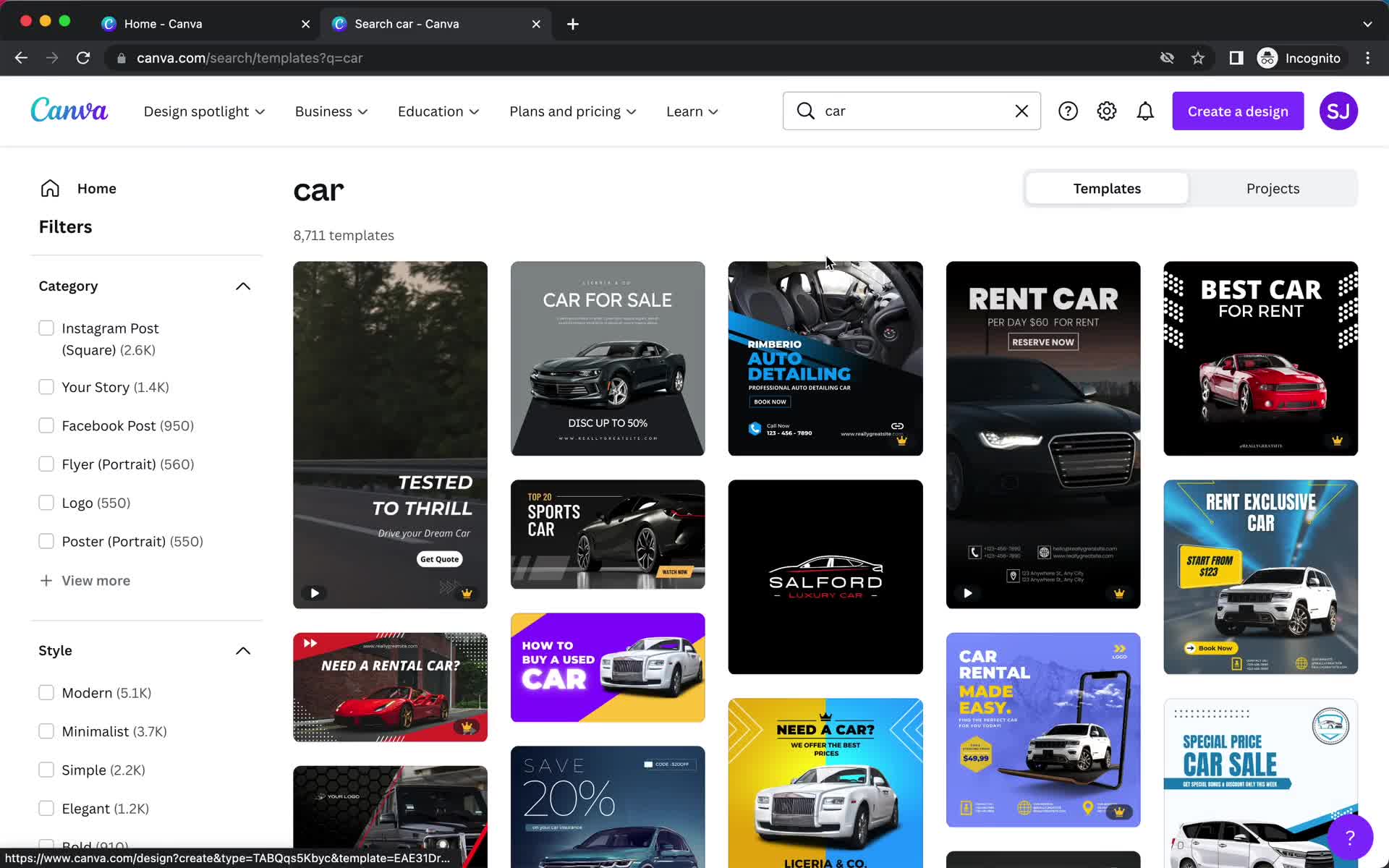 Searching screenshot