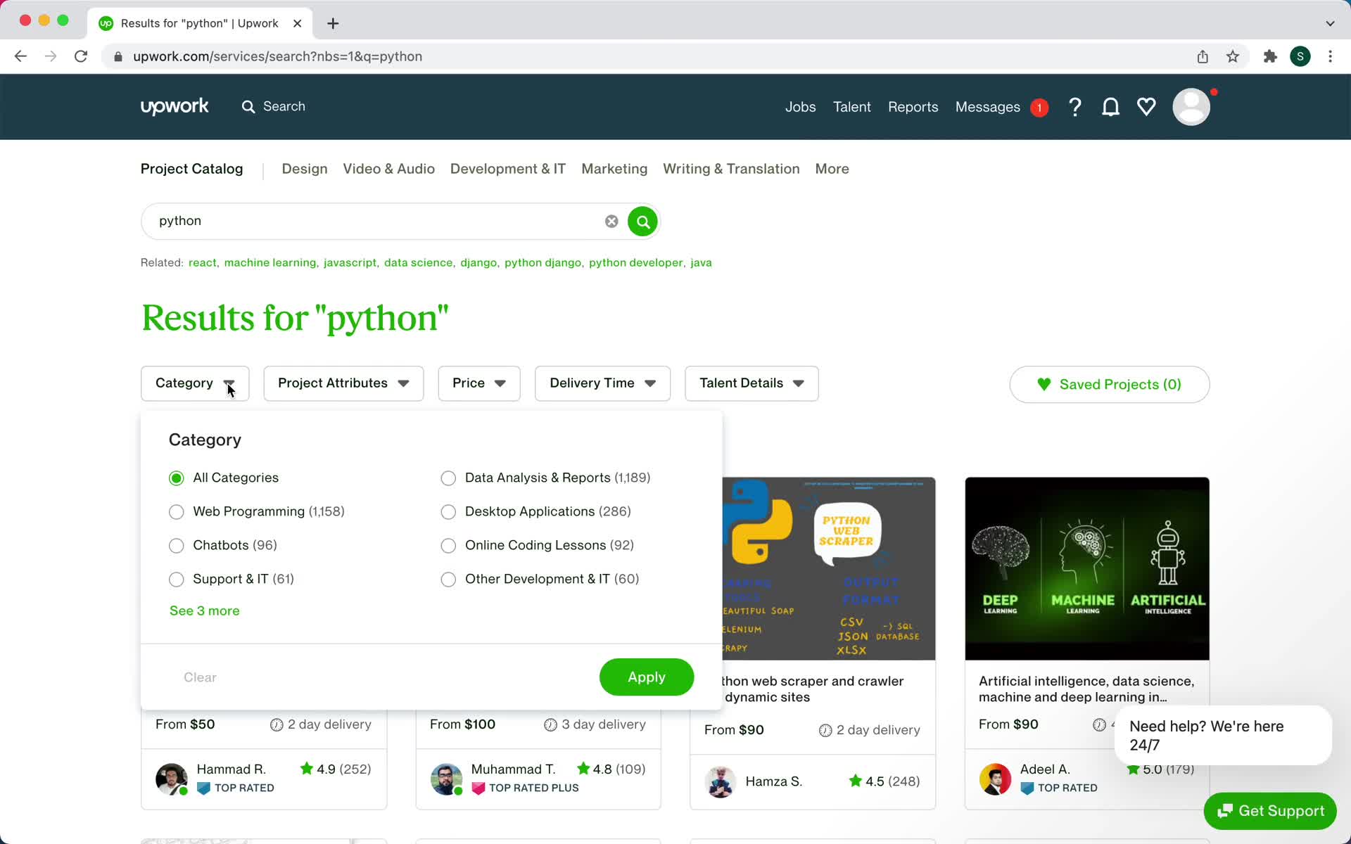 Searching on Upwork video thumbnail