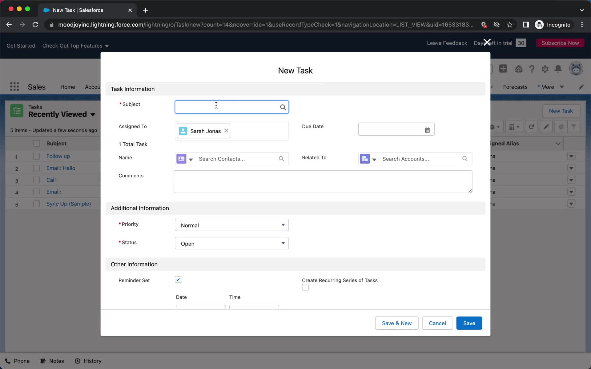 Tasks on Salesforce video thumbnail