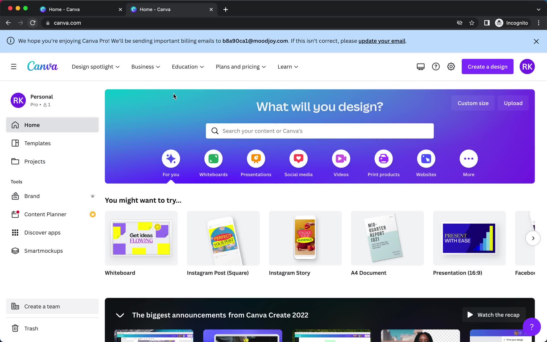 Upgrading your account screenshot